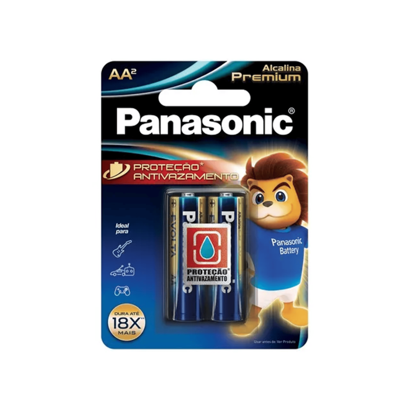 Pilhas Premium Alcalina AA 1X2 Panasonic 