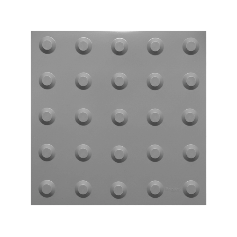 Piso Tátil 25x25cm Alerta Cinza Kapazi