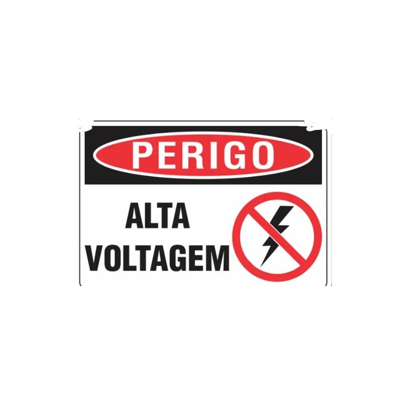 Placa 45x45 Perigo Alta Voltagem 