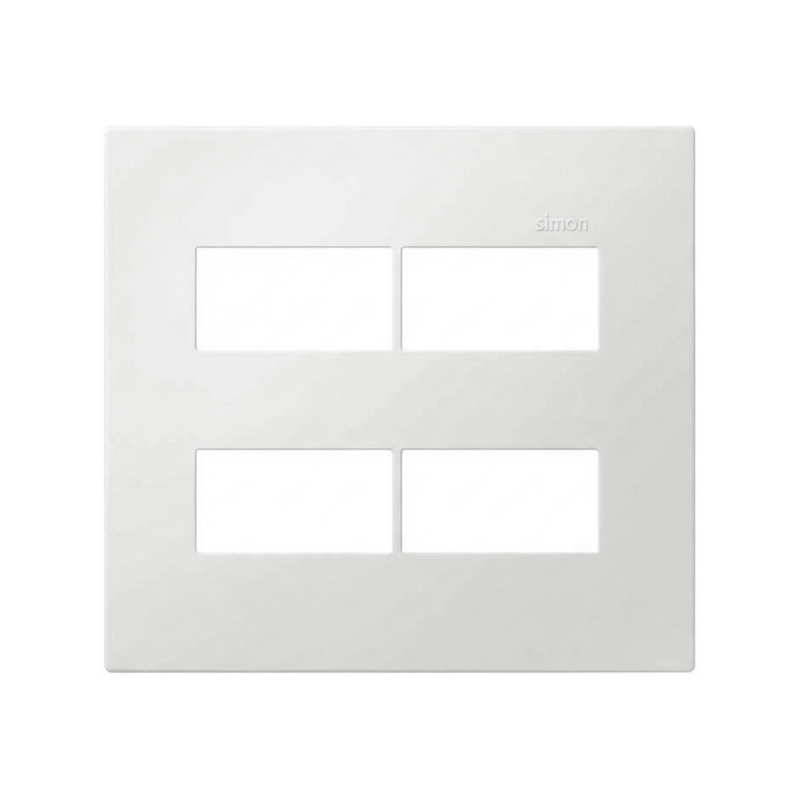 Placa 4x4 4 Postos Separados Branco Fosco 35 Simon