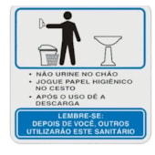 Placa Alumínio 15x15cm Procedimento Sanitário Masculino Sinalize  