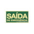 Placa Fotoluminescente 15x30cm Saída de Emergência Sinalize 