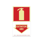 Placa Fotoluminescente 20x30cm Extintor ABC Sinalize