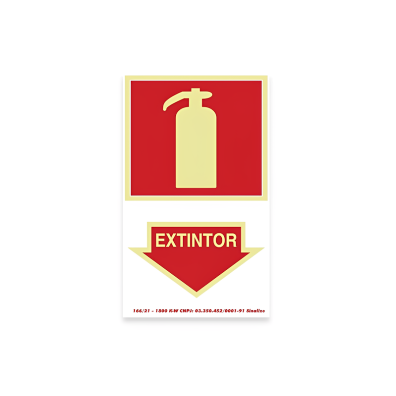 Placa Fotoluminescente 20x30cm Extintor Sinalize 