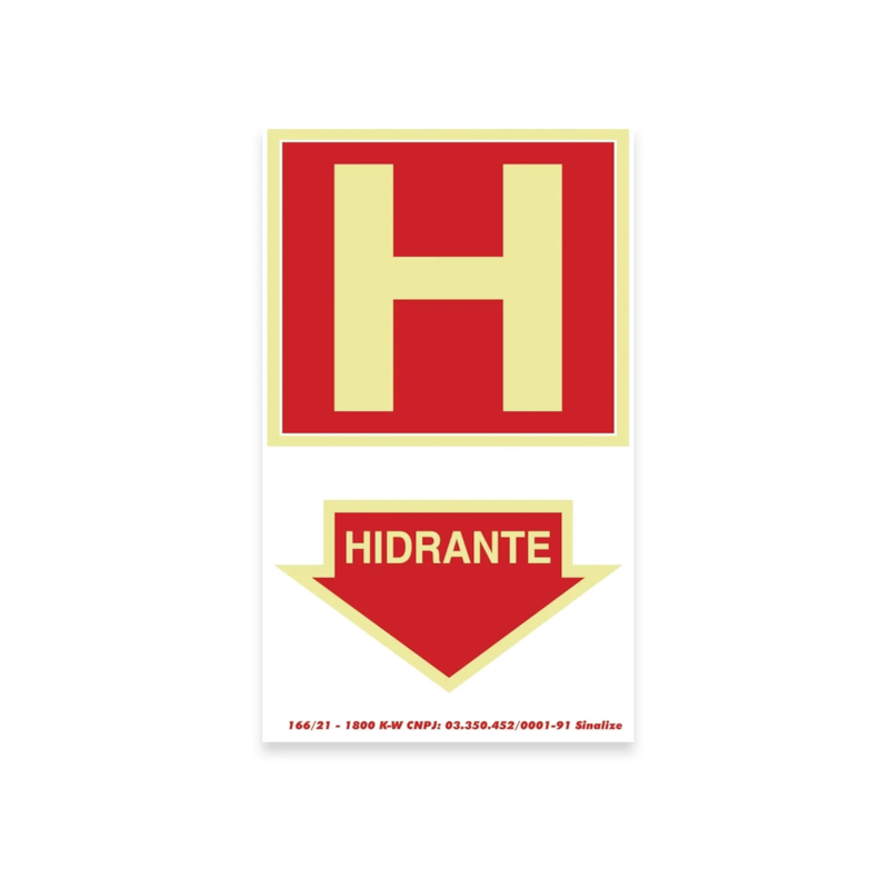 Placa Fotoluminescente 20x30cm Hidrante Sinalize