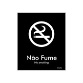 Placa Não Fume 15x18cm Português/Inglês SinalizaStore