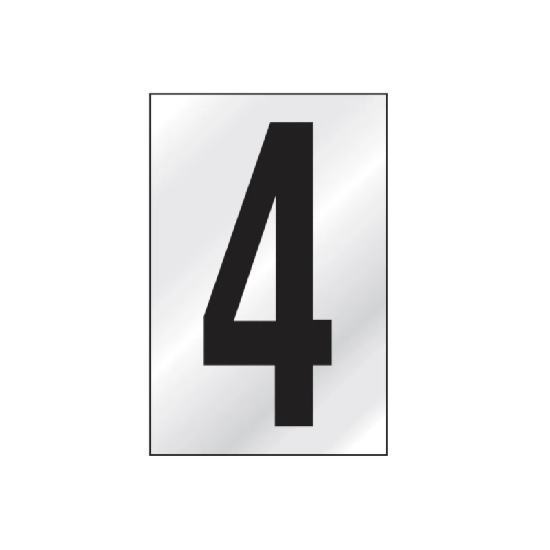 Placa Numeral 4 2,5x5,0cm Sinalize