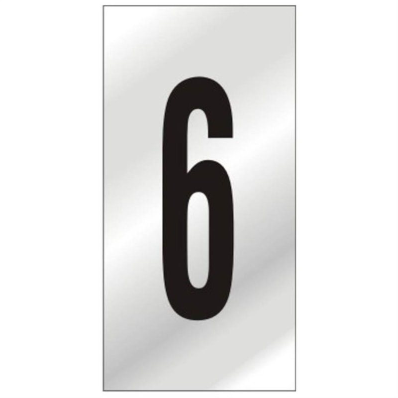 Placa Numeral 6 2,5x5cm Sinalize