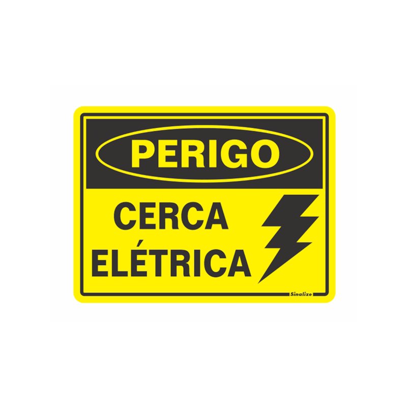 Placa Perigo Cerca Elétrica 15x20cm Sinalize 