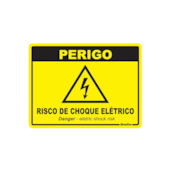Placa Perigo Risco Choque 15x20cm Sinalize 