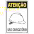 Placa Poliéster 250AV 20x30 Atenção Obrigatório Capacete
