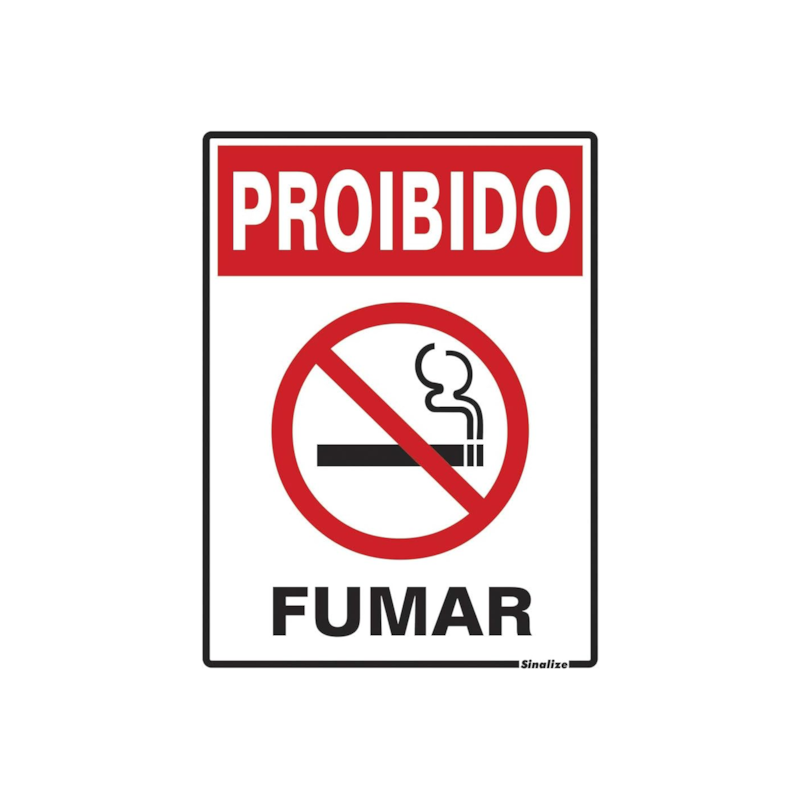 Placa Poliestireno 15x20cm Proibido Fumar Sinalize
