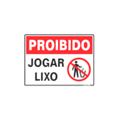 Placa Poliestireno 15x20cm Proibido Jogar Lixo Sinalize