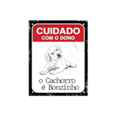 Placa Poliestireno 18x23cm Cuidado com o Dono Sinalize