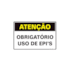 Placa Poliestireno 20x30cm Atenção Obrigatório Uso de EPI Sinalize 