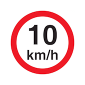 Placa Poliestireno 45cm Velocidade Máxima 10km/H Sinalize