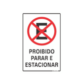 Placa Proibido Estacionar 20x30cm Sinalize 