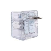 Plug Protetor de Surto 3 Tomadas 2P+T Transparente Clamper