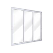 Porta de Correr 235x250cm Lateral 3 Folhas com Vidro Temperado Lucasa 