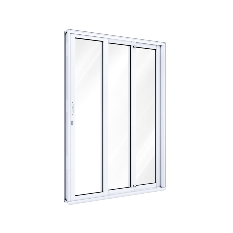 Porta de Correr Alumínio 2 Folhas Móveis 215x150cm Esquerda 9004.1 Lucasa