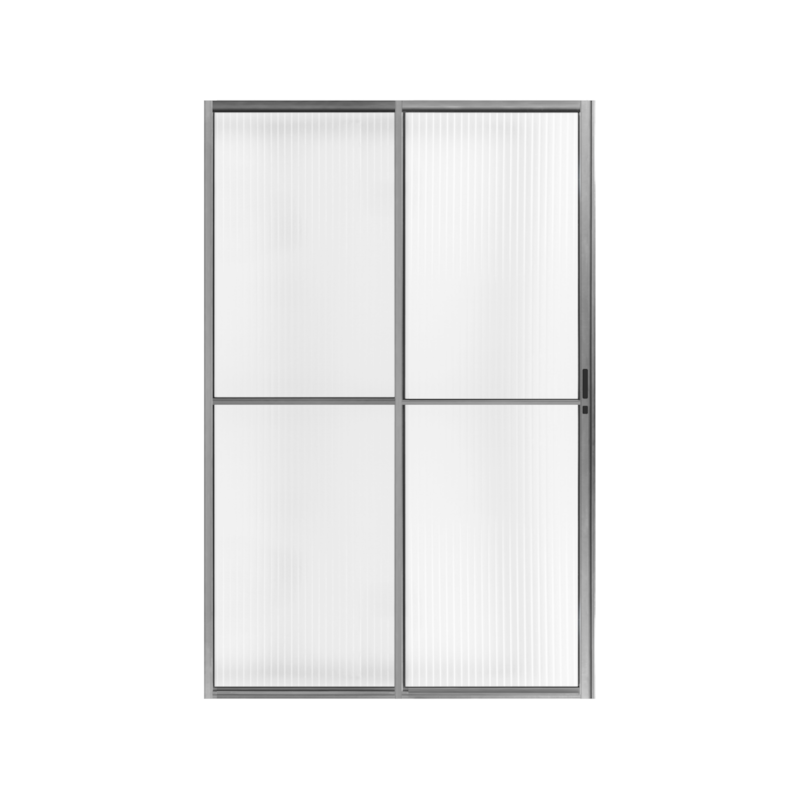 Porta de Correr Natural 2 Folhas Vidro Canelado 160x210cm Lado Direito Líder