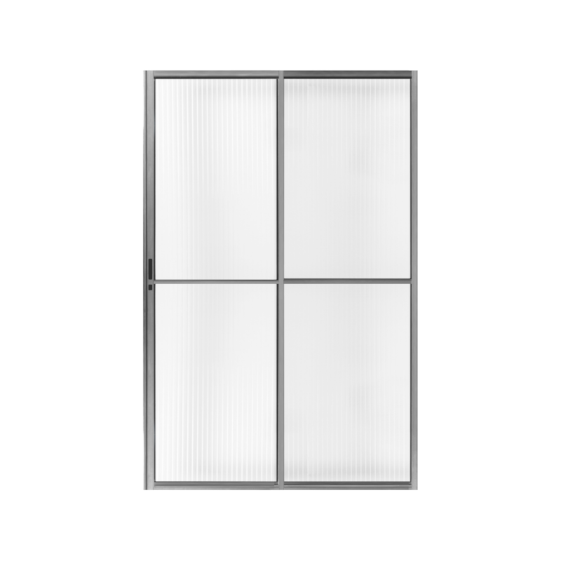 Porta de Correr Natural 2 Folhas Vidro Canelado 160x210cm Lado Esquerdo Líder