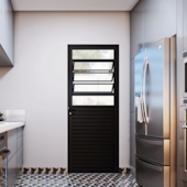 Porta de Giro com Básculante Preto 215x85cm PA132.2 Riobras