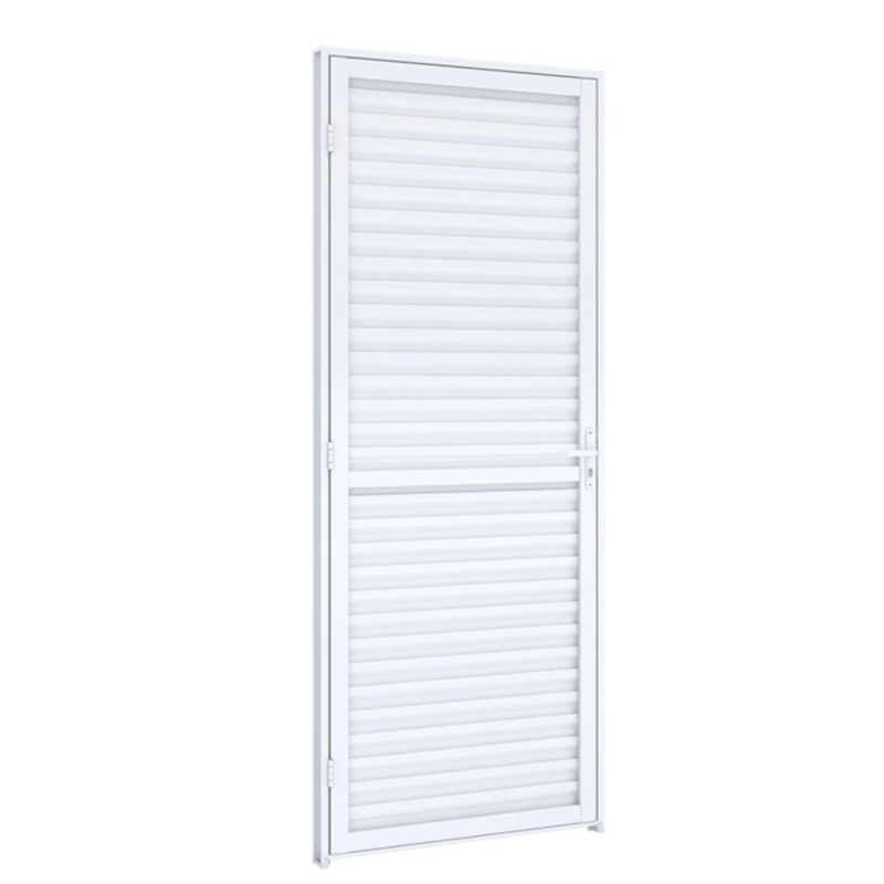 Porta de Giro Natural de Alumínio Laminada 215x75cm Branco Riobras