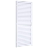 Porta de Giro Natural de Alumínio Laminada Alumínio 215x85cm Branco Riobras