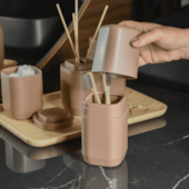 Porta Escova Aura Marrom Amêndoa Ou