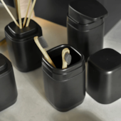 Porta Escova Aura Preto Ou