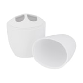 Porta Escova com Tampa Spoom Branco Coza Porta Escova com Tampa Spoom Branco Coza