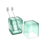 Porta Escova Cube com Tampa Verde Soft Coza