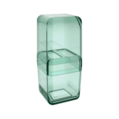 Porta Escova Cube com Tampa Verde Soft Coza