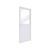 Porta Giro 85x215cm Lambri com Vidro Direita Lucasa