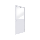 Porta Giro 85x215cm Lambri com Vidro Esquerdo Lucasa