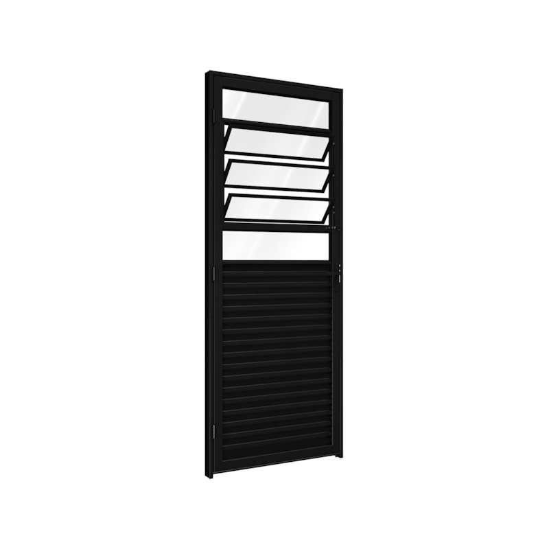 Porta Giro com Basculante Preto 215x85cm Riobras