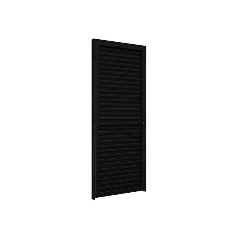 Porta Giro Laminada 215x75cm Direita Preta Lucasa