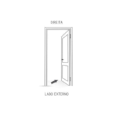 Porta Giro Laminada 215x75cm Direita Preta Lucasa