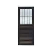 Porta Postigo 80x120cm Vidro Liso com Grade Preto Direita Líder