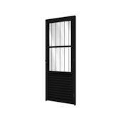 Porta Postigo com com Grade Preto 215x85cm PA135.2 Riobras