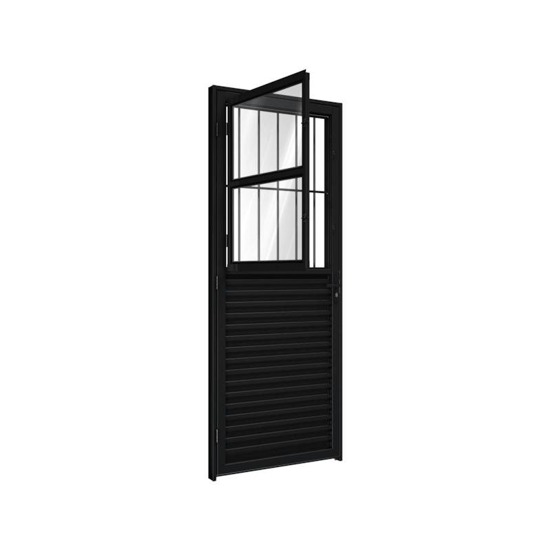 Porta Postigo com Grade Preto 215x85cm PA133.2 Riobras