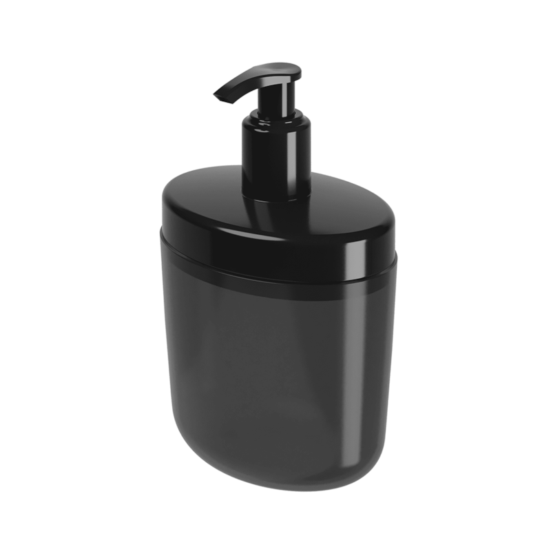 Porta Sabonete Líquido Bulky 450ml Preto Fumê Coza