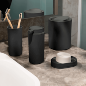 Porta Sabonete Líquido Serene 290ml Preto Coza