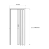 Porta Sanfonada 70x210cm Branca Fortlev