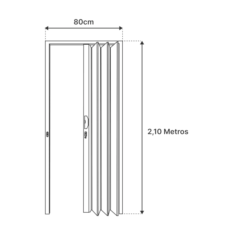 Porta Sanfonada 80x210cm Branca Fortlev