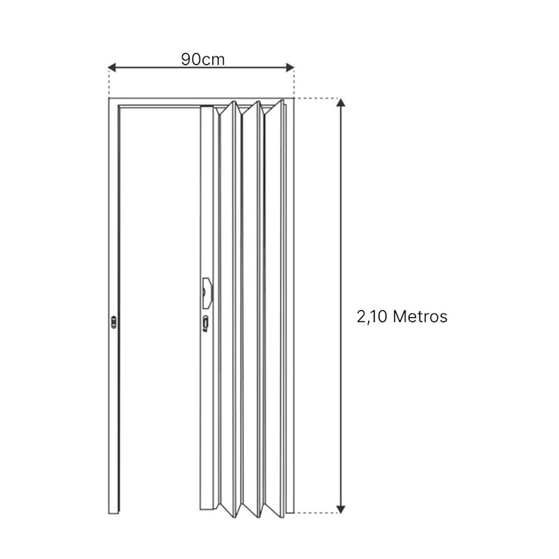 Porta Sanfonada 90x210cm Branca Fortlev
