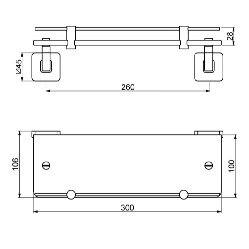 Porta Shampo Cromado Like Square 12131510 Perflex