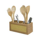 Porta Talheres de Bambu 6 Divisorias Oikos