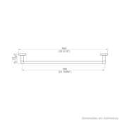 Porta Toalha de Banho Quadra Cromado Perflex